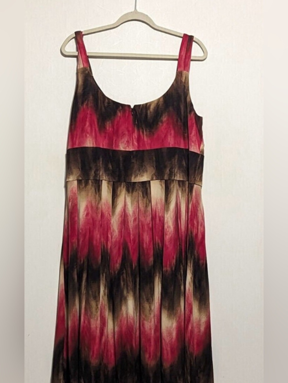 R&M Richards Womens Red Brown Tan Knee Length Formal Midi Dress - size 18W - Picture 2 of 4
